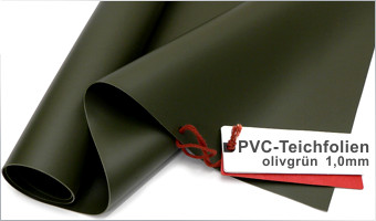 Teichfolie PVC 1mm oliv grün in 10m x 15m 