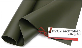 Teichfolie PVC 1mm oliv grün in  4m x  6m mit Vlies 500g/qm 