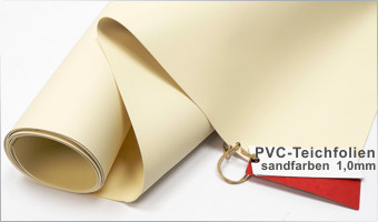 PVC Teichfolie 1mm beige - sandfarben 