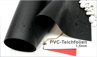 Teichfolie PVC 1,5mm schwarz in  9m x  2m 