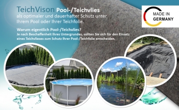 TeichVision Premium Teichvlies, Schutzvlies 1000 g/m, grau
