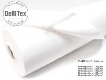 DeRiTex 150g/m Drainagevlies, Filtervlies 37,5 m (1,5 m x 25 m)