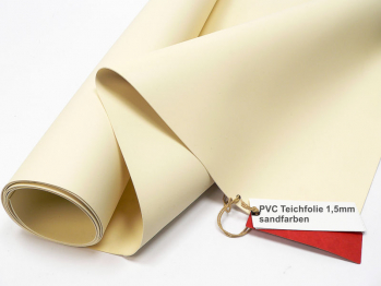 PVC Teichfolie 1,5 mm Sika Premium beige-sandfarben 5220 - 2m Breite - Rollenabschnitt - ohne Naht