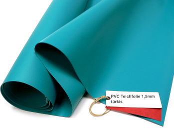 PVC Teichfolie 1,5 mm Sika Premium trkisblau 5081 - 2m breiter Rollenabschnitt - ohne Naht