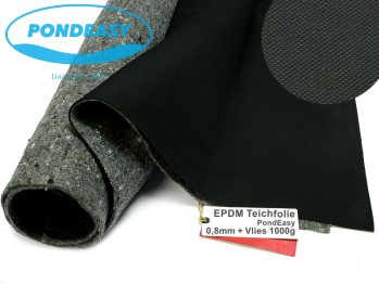 EPDM Teichfolie Elevate PondEasy, schwarz 0,8 mm inkl. Teichvlies V1000