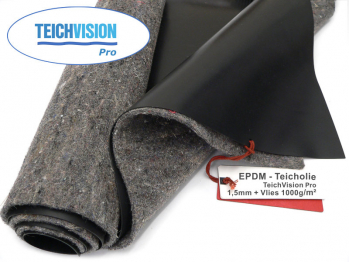 EPDM Teichfolie TeichVision Pro 1.5 mm inkl. Teichvlies V1000