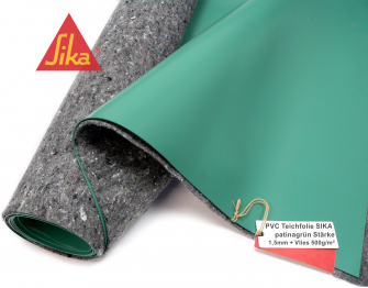 PVC Teichfolie 1,5mm Sika Premium patinagrn inkl. Teichvlies V500