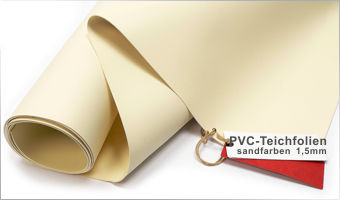 Sika Premium PVC Teichfolie 1,5mm sandfarben incl. Teichvlies V500 inkl. faltenfreie Verlegung vor Ort