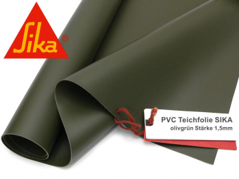 PVC Teichfolie 1,5mm olivgrn Sika Premium Breite: 2 m Lnge: 20 m - 1 Rolle ungefaltet = 40 m (Preis pro m: 8,50 Euro)