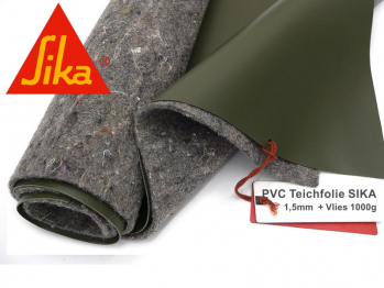 PVC Teichfolie 1,5mm Sika Premium olivgrn inkl. Teichvlies V1000