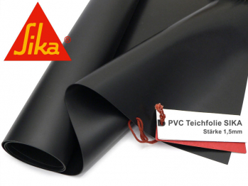 PVC Teichfolie 1,5mm schwarz Sika Premium Breite: 2 m Lnge: 20 m - 1 Rolle ungefaltet = 40 m