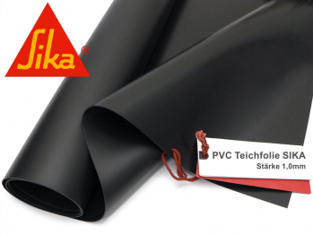 PVC Teichfolie 1,0mm schwarz Sika Premium - mit Naht - Breite whlbar