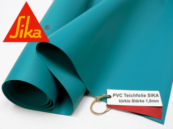 PVC Teichfolie 1mm Sika Premium trkisblau 5081 -  2m breiter Rollenabschnitt - ohne Naht