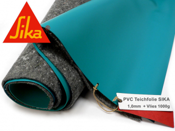 PVC Teichfolie 1mm Sika Premium trkisblau 5081 inkl. Teichvlies V1000