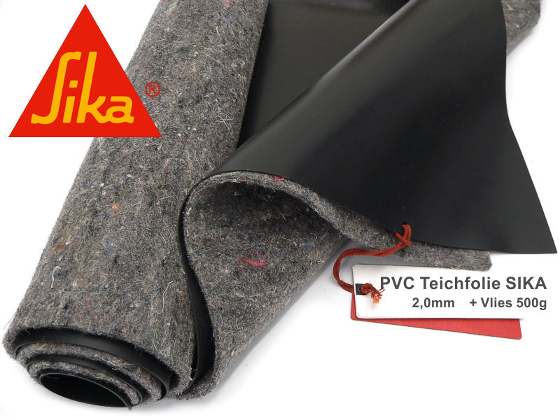 1,5 mm Sika Premium PVC Teichfolie Flächen 0,5 mm 1,0 mm 2 m² bis 80 m² & Stärken Made in Germany, 15 Jahre Garantie PVC Stärke0,5 mm, 2 m x 3 m 