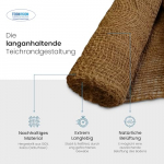 TeichVision - Bschungsmatte, Erosionsschutzmatte Kokos fr Teichrandgestaltung 1 m breit - Meterware
