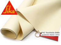PVC Teichfolie 1mm Sika Premium beige-sandfarben 5220 - 2m Breite - Rollenabschnitt